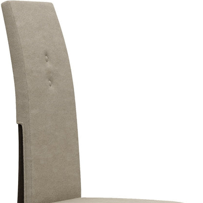 Set of Two Brown And Espresso Upholstered Microfiber Dining Side Chairs HomeRoots