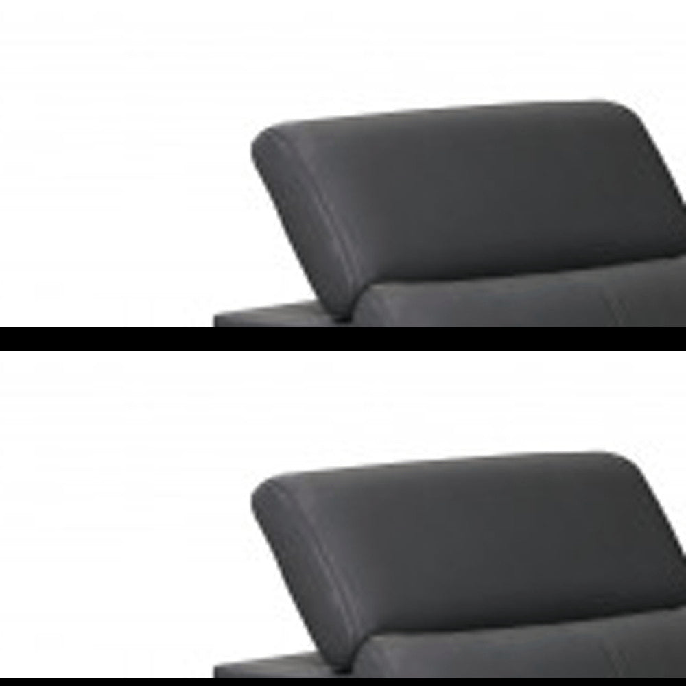 Three Piece Indoor Dark Gray Italian Leather Six Person Seating Set HomeRoots