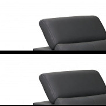 Three Piece Indoor Dark Gray Italian Leather Six Person Seating Set HomeRoots
