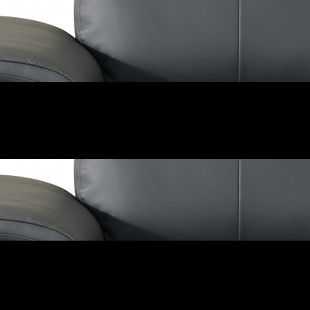 87" Gray And Silver Faux Leather Club Chair HomeRoots