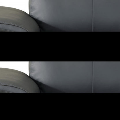 87" Gray And Silver Faux Leather Club Chair HomeRoots