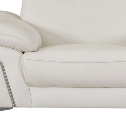 Three Piece Indoor White Italian Leather Six Person Seating Set HomeRoots
