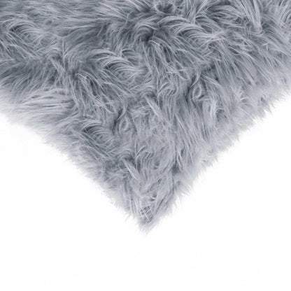 18" X 18" X 5" Grey Faux Fur  Pillow 2 Pack HomeRoots