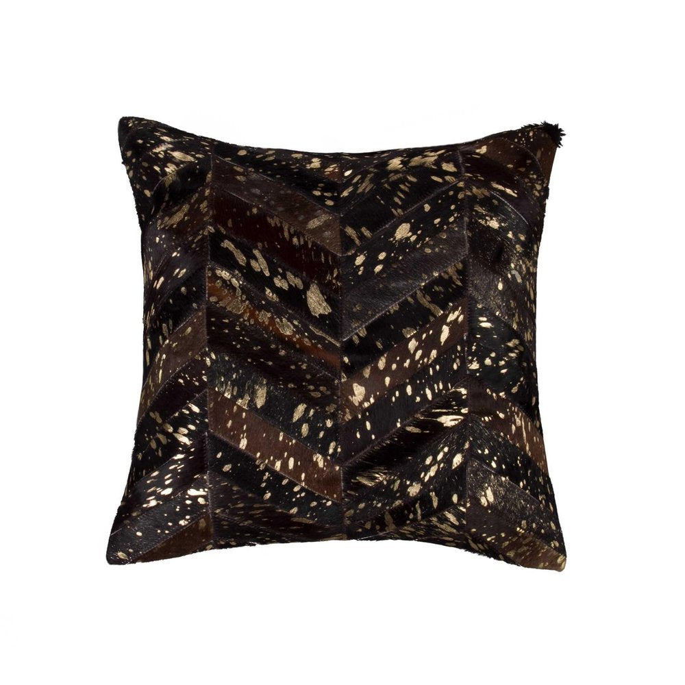 18" X 18" X 5" Chocolate And Gold  Pillow HomeRoots
