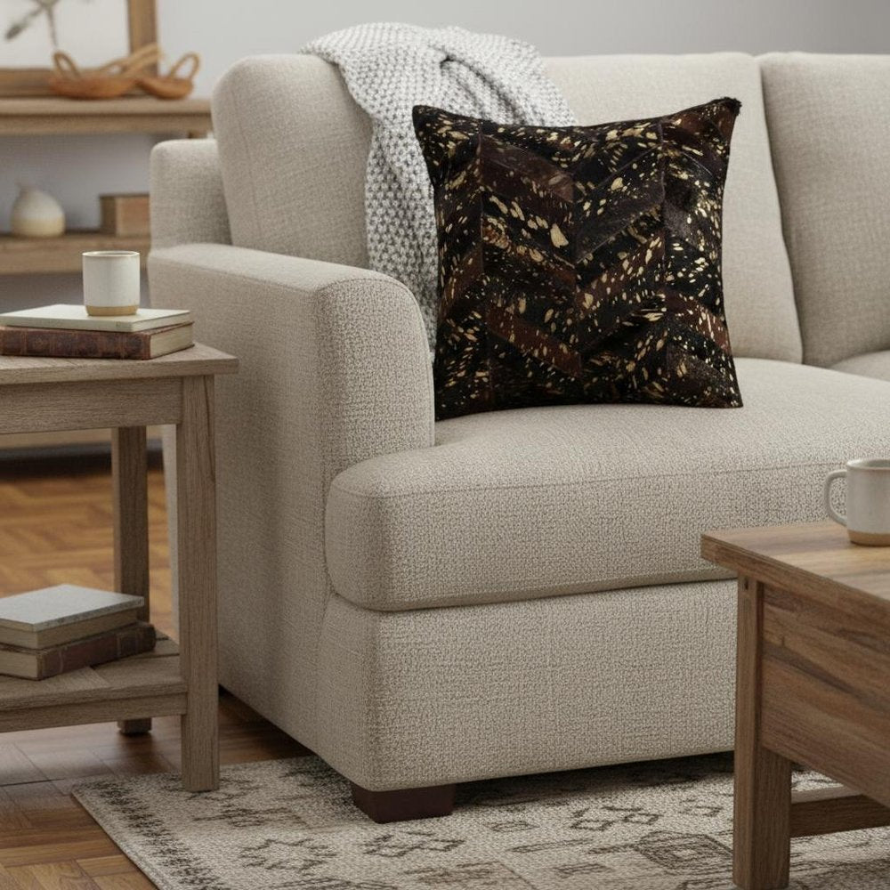18" X 18" X 5" Chocolate And Gold  Pillow — view 6