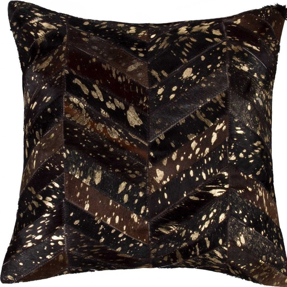 18" X 18" X 5" Chocolate And Gold  Pillow — view 4