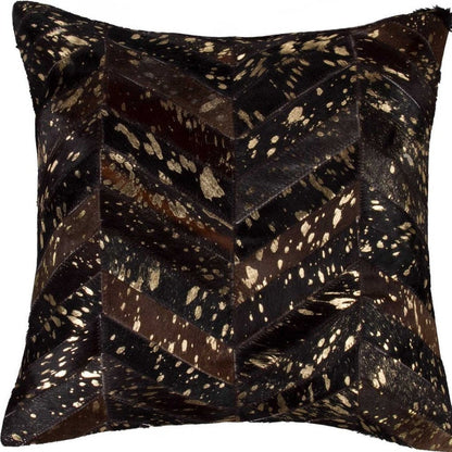 18" X 18" X 5" Chocolate And Gold  Pillow HomeRoots