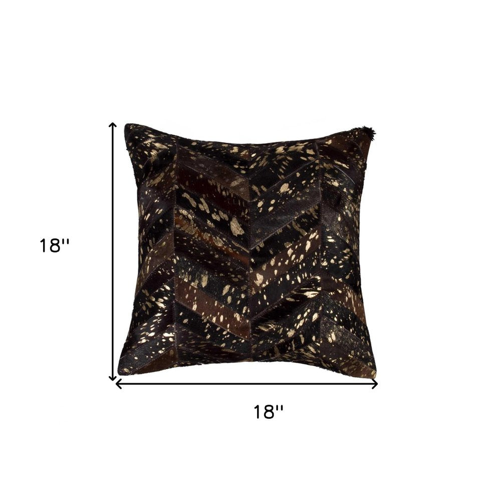 18" X 18" X 5" Chocolate And Gold  Pillow — view 5