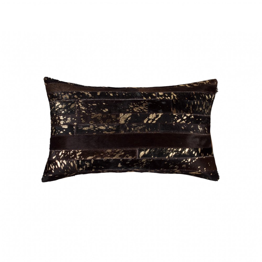 12 X 20 Chocolate Cowhide Throw Pillow — view 1