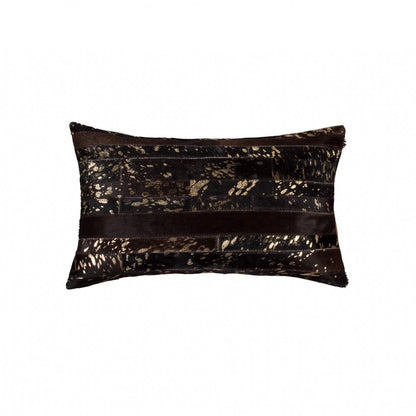 12 X 20 Chocolate Cowhide Throw Pillow HomeRoots