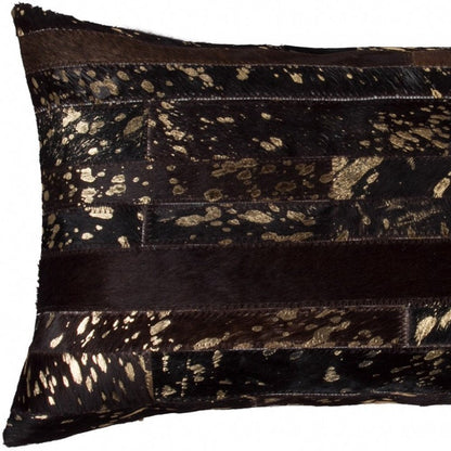 12 X 20 Chocolate Cowhide Throw Pillow HomeRoots