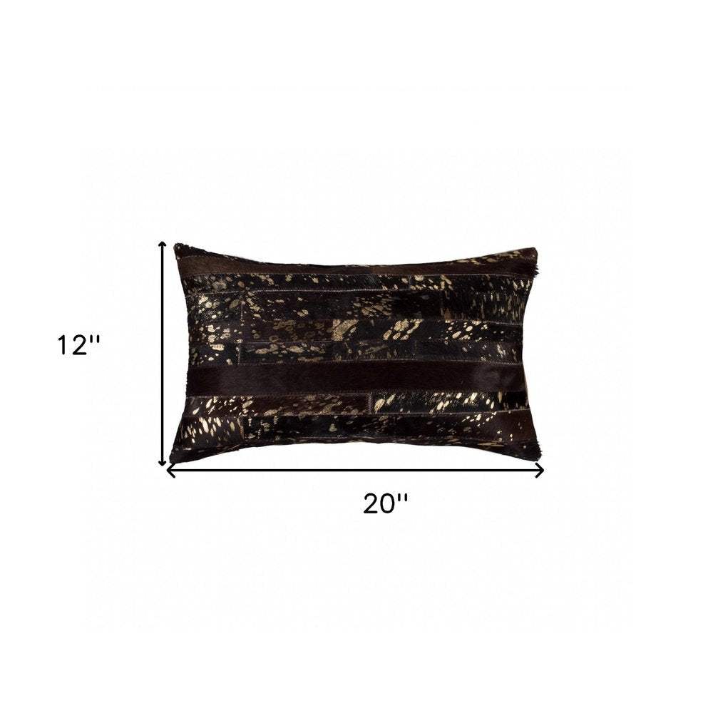 12 X 20 Chocolate Cowhide Throw Pillow — view 5