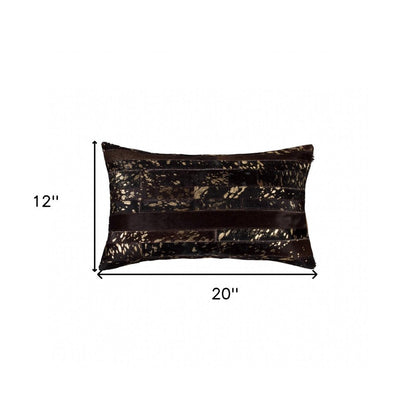 12 X 20 Chocolate Cowhide Throw Pillow HomeRoots