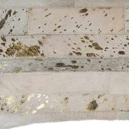 12" X 20" Natural And Gold Cowhide Throw Pillow HomeRoots