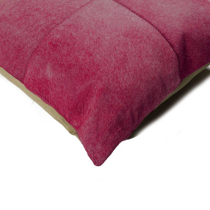 18" Fuchsia Cowhide Throw Pillow HomeRoots