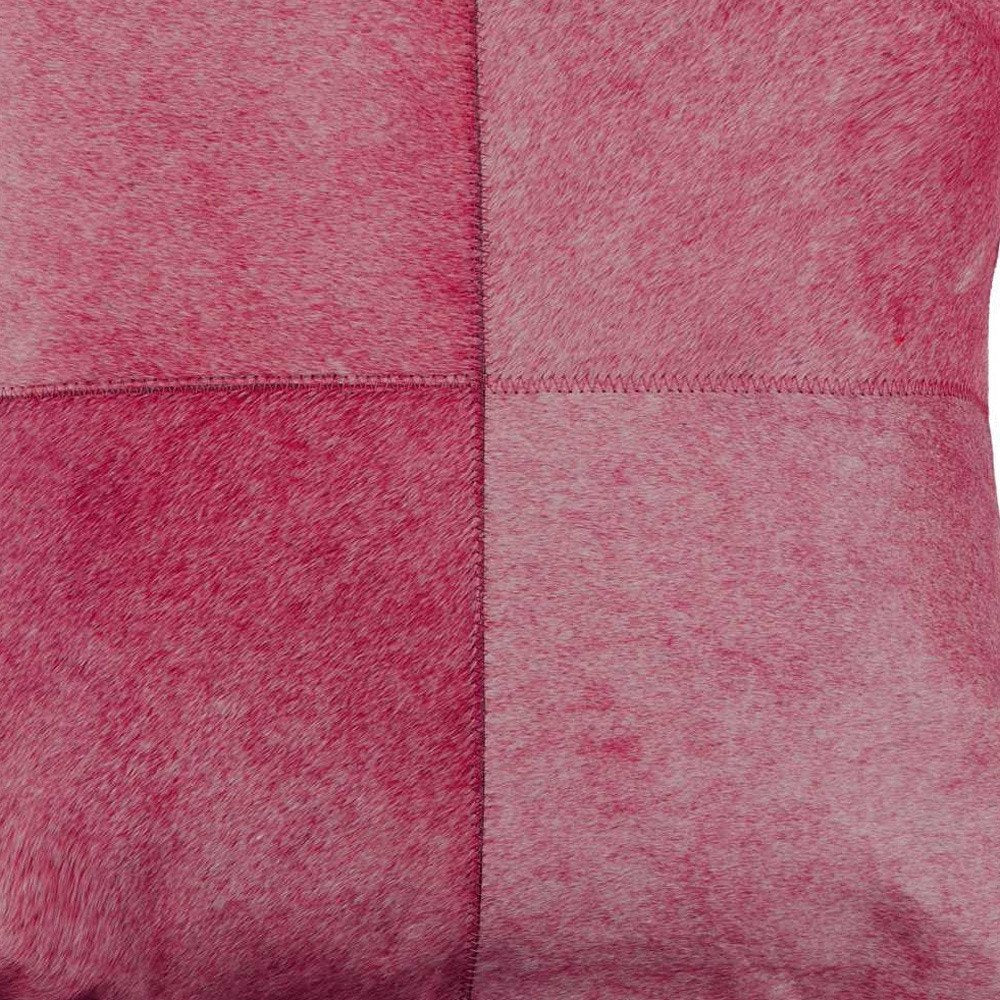18" Fuchsia Cowhide Throw Pillow HomeRoots