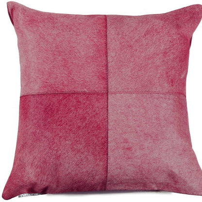 18" Fuchsia Cowhide Throw Pillow HomeRoots
