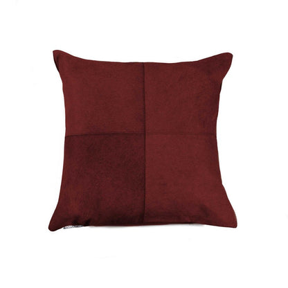 18" Wine Cowhide Throw Pillow HomeRoots