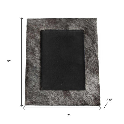 4" x 6" Natural Cowhide Tabletop Picture Frame with Mat HomeRoots