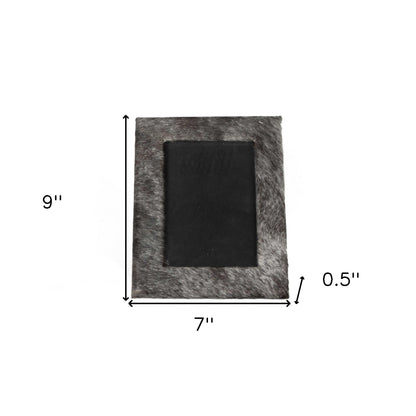 4" x 6" Gray Cowhide Tabletop Picture Frame