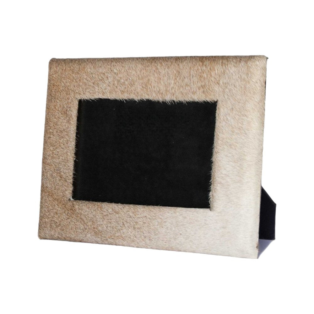 4" x 6" Natural Cowhide Tabletop Picture Frame with Mat HomeRoots