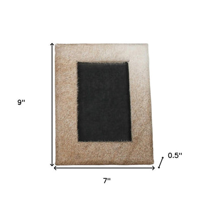 4" x 6" Natural Cowhide Tabletop Picture Frame with Mat HomeRoots