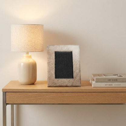 4" x 6" Natural Cowhide Tabletop Picture Frame with Mat HomeRoots