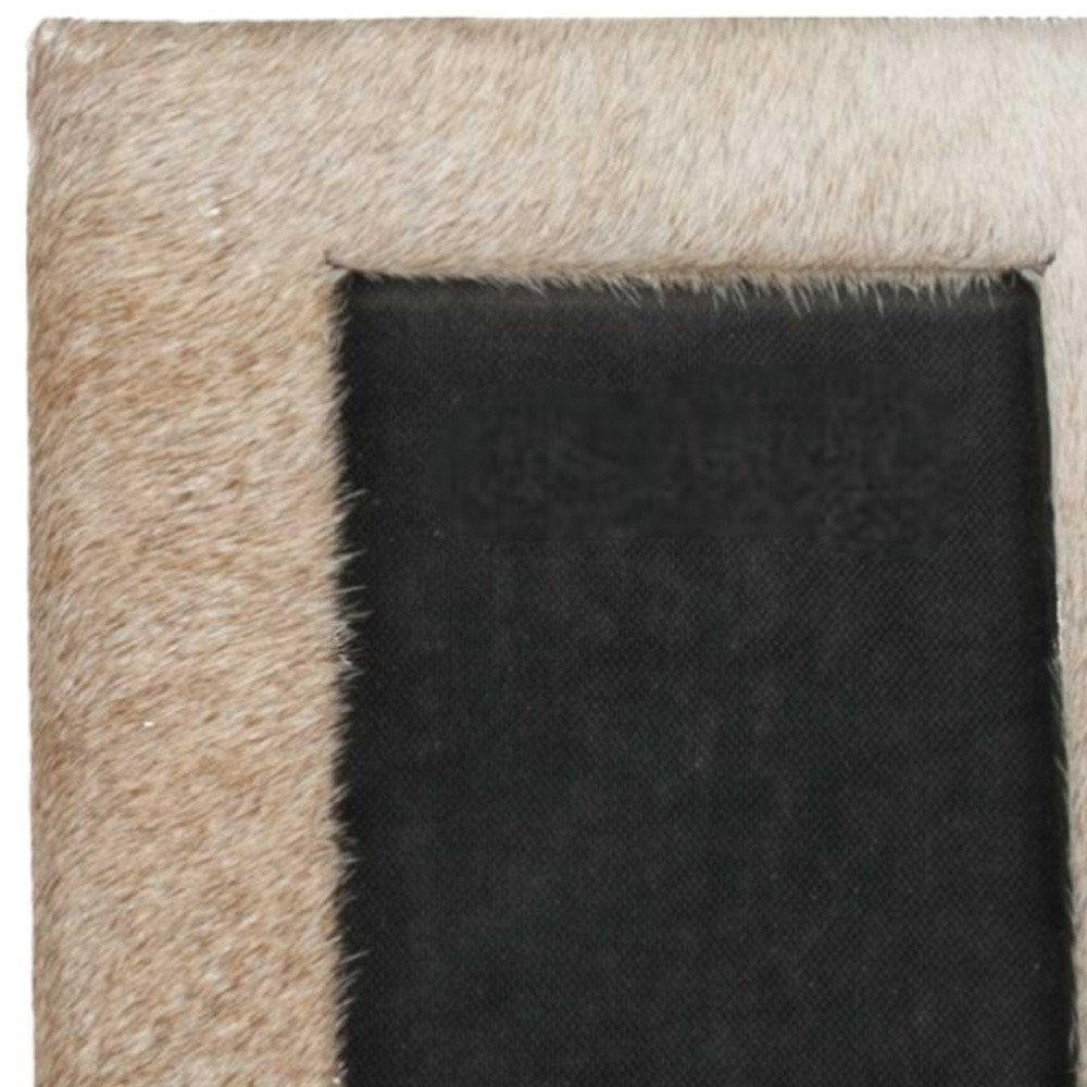 4" x 6" Natural Cowhide Tabletop Picture Frame with Mat HomeRoots