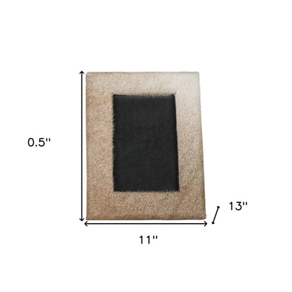 8" x 10" Natural Cowhide Tabletop Picture Frame with Mat HomeRoots