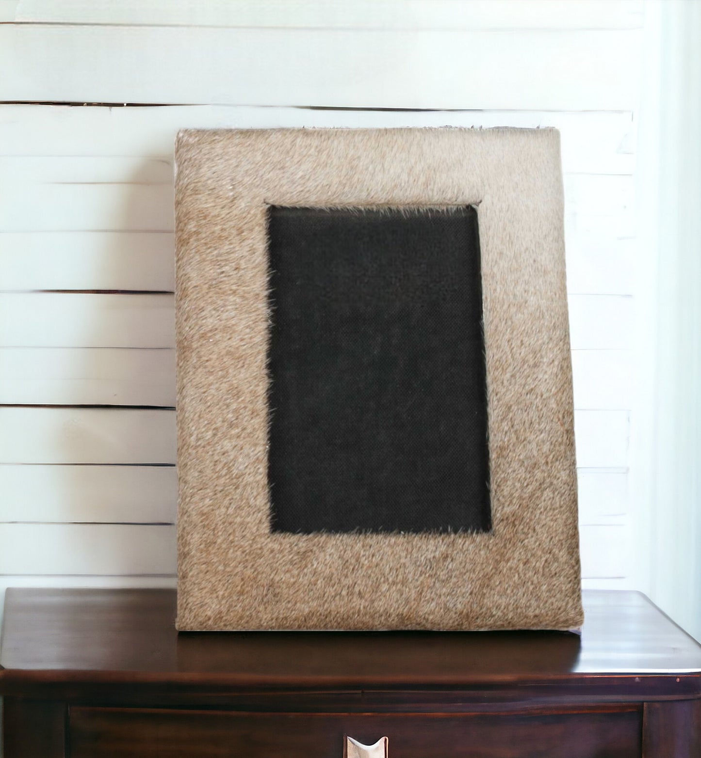 8" x 10" Gray Cowhide Tabletop Picture Frame