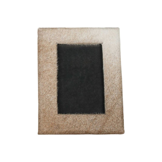 8" x 10" Natural Cowhide Tabletop Picture Frame with Mat HomeRoots