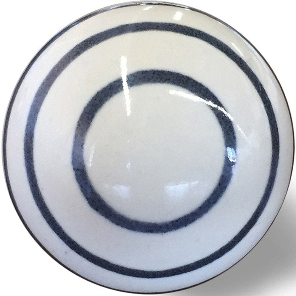 1.5" X 1.5" X 1.5" White Blue Black Handpainted Ceramic  Knobs 8 Pack HomeRoots