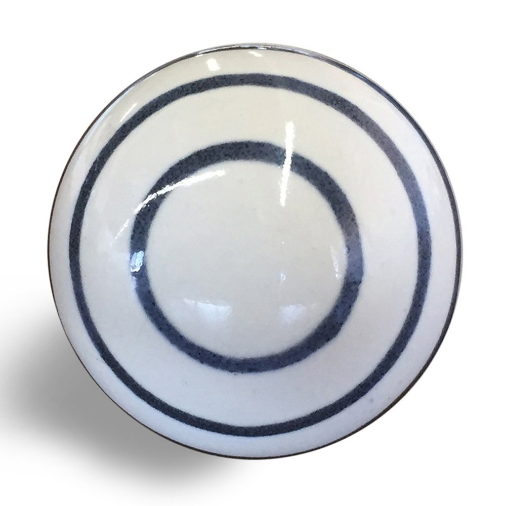 1.5" X 1.5" X 1.5" White Blue Black Handpainted Ceramic  Knobs 8 Pack HomeRoots