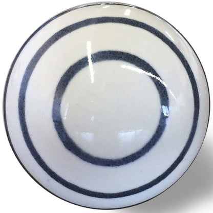Set of Twelve White and Black Ceramic Drawer Pull Knobs HomeRoots
