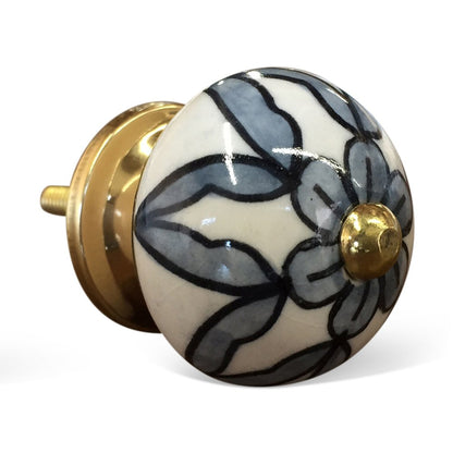 1.5" X 1.5" X 1.5" White Blue And Black  Knobs 12 Pack HomeRoots