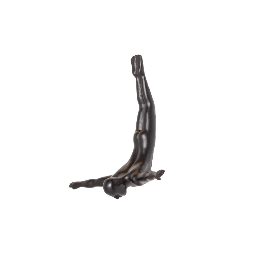 7" X 7" Black Resin Diving Man Hanging Dimensional Sculpture — view 2