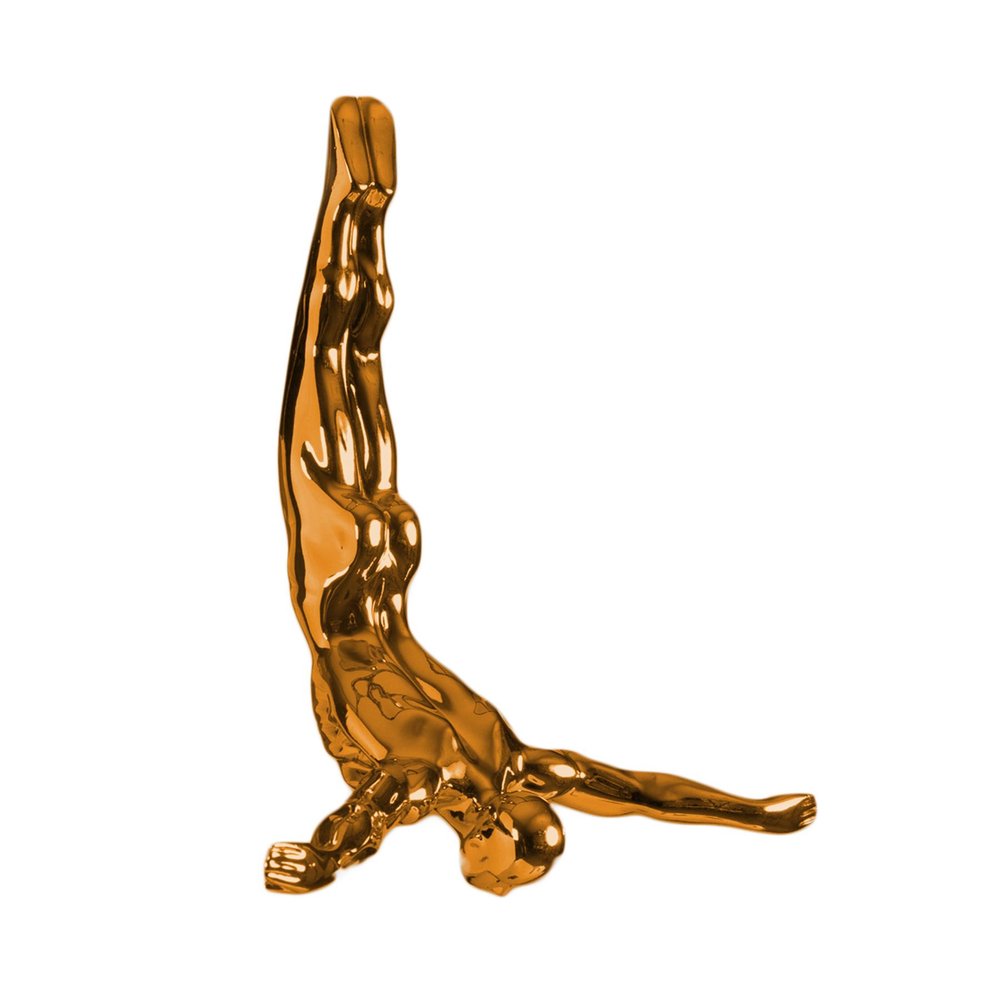 7" X 7" Black Resin Diving Man Hanging Dimensional Sculpture — view 9