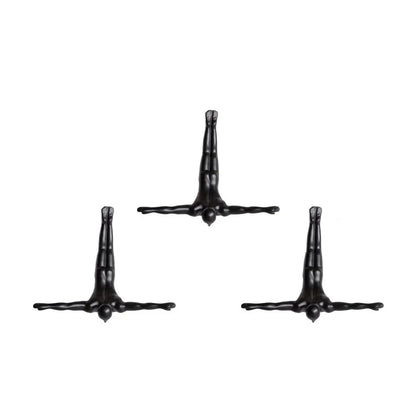 Set of Three Black Resin Diving Man Hanging Dimensional Sculpture HomeRoots