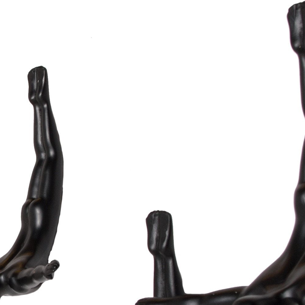 Set of Three Black Resin Diving Man Hanging Dimensional Sculpture HomeRoots