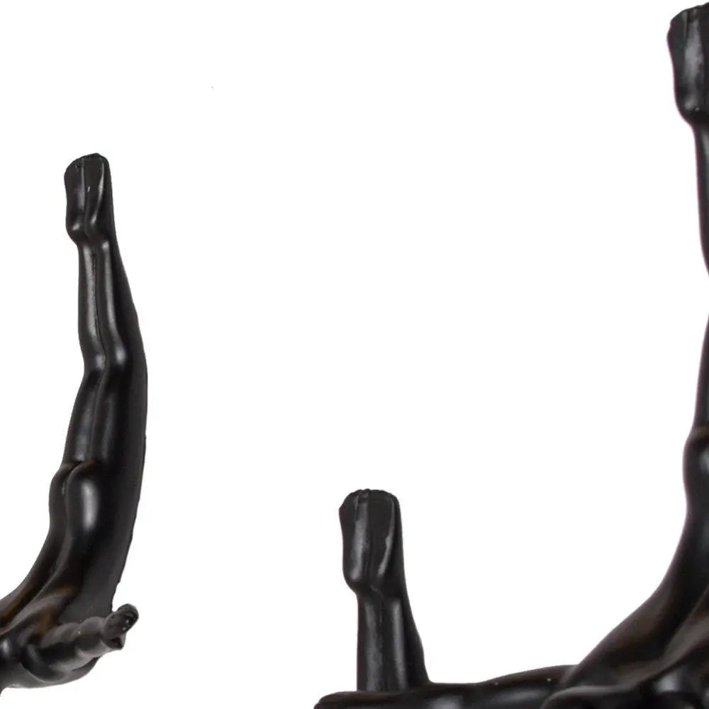 Set of Three Black Resin Diving Man Hanging Dimensional Sculpture HomeRoots