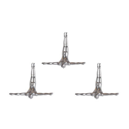 Set of Three Silver Resin Diving Man Hanging Dimensional Sculpture HomeRoots