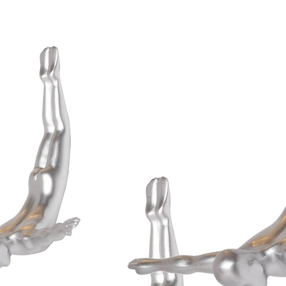 Set of Three Black Resin Diving Man Hanging Dimensional Sculpture HomeRoots