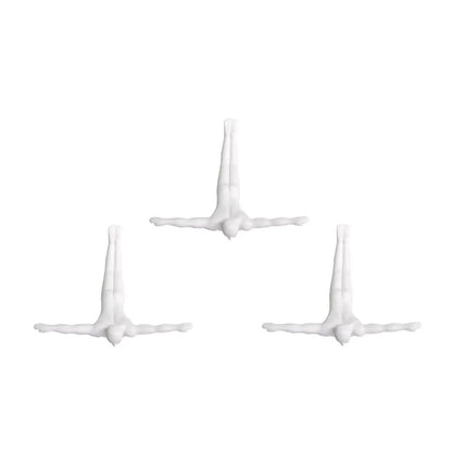 Set of Three Black Resin Diving Man Hanging Dimensional Sculpture HomeRoots