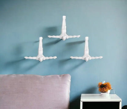 Set of Three Black Resin Diving Man Hanging Dimensional Sculpture HomeRoots