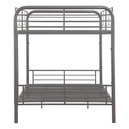 79" X 42" X 61" Gunmetal Metal Twin Over Twin Bunk Bed - FurniFindUSA