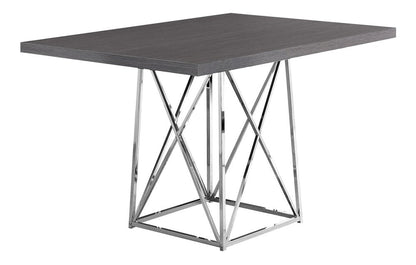 48" Taupe And Silver Metal Dining Table HomeRoots