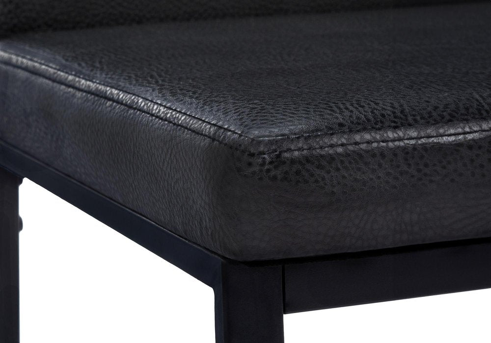 Set of Two Black Upholstered Faux Leather Dining Side Chairs HomeRoots