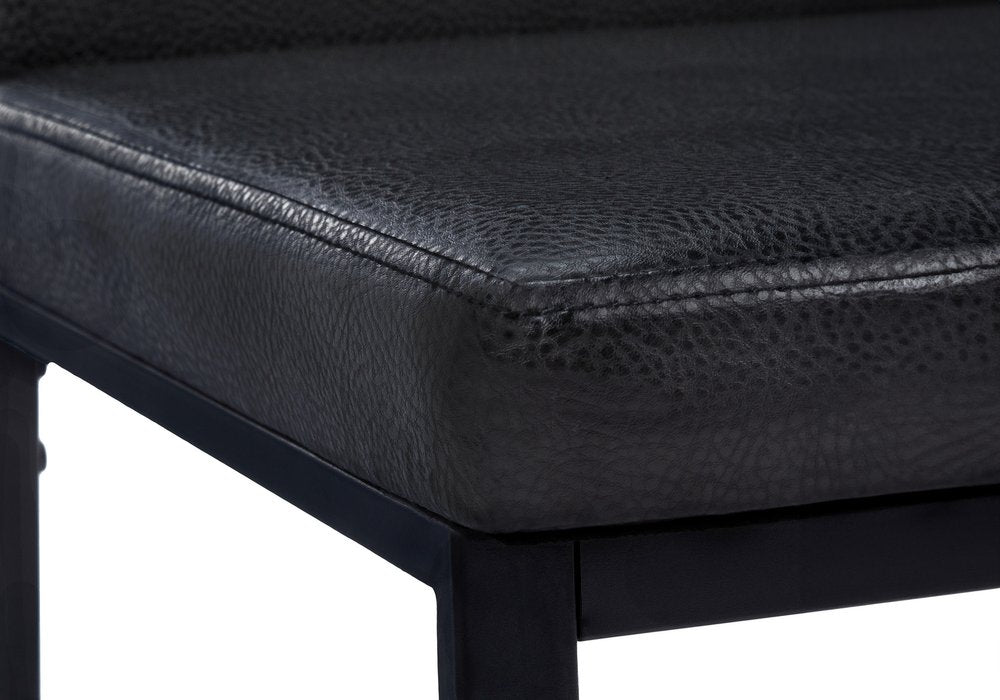 Set of Two Black Upholstered Faux Leather Dining Side Chairs HomeRoots