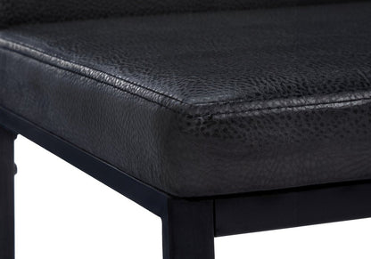 Set of Two Black Upholstered Faux Leather Dining Side Chairs HomeRoots