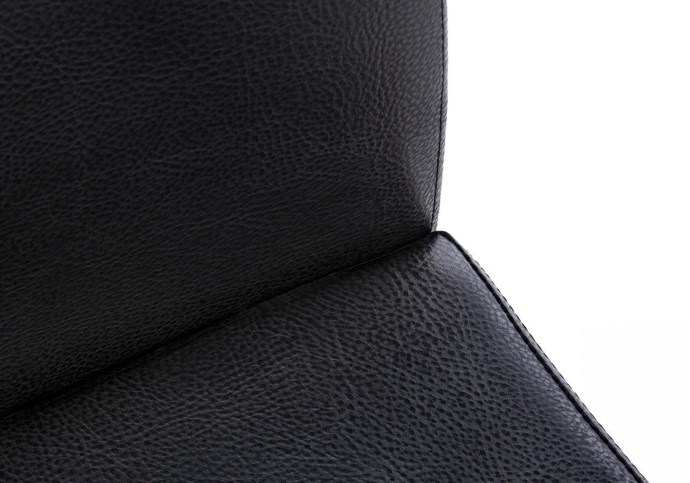 Set of Two Black Upholstered Faux Leather Dining Side Chairs HomeRoots